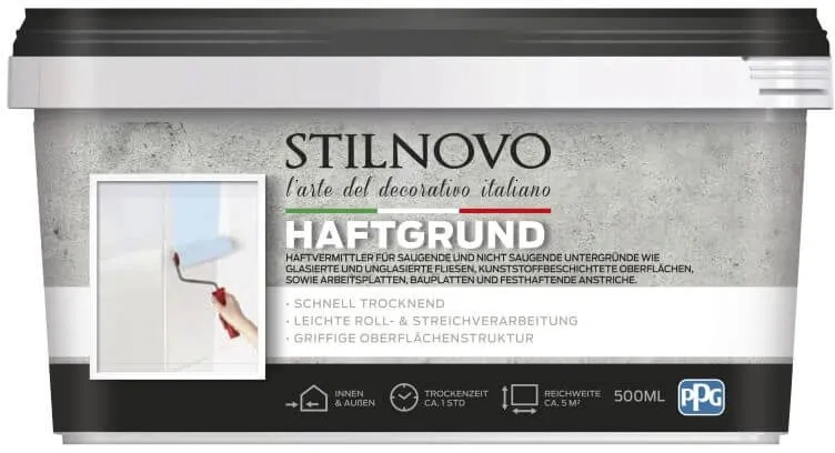 STILNOVO Haftgrund, 0,5 l für ca 5 m2, hellblau, lösungsmittelfrei, Haftvermittler