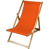 Liegestuhl Strandliege Sonnenliege Gartenliege Holz Geölter Liege Holzstrandliege 120kg Orange - Orange