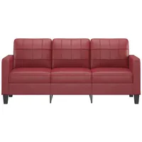 vidaXL 3-Sitzer-Sofa Weinrot 180 cm Kunstleder