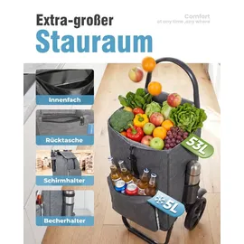 HOMECALL Einkaufswagen 4-in-1 grau