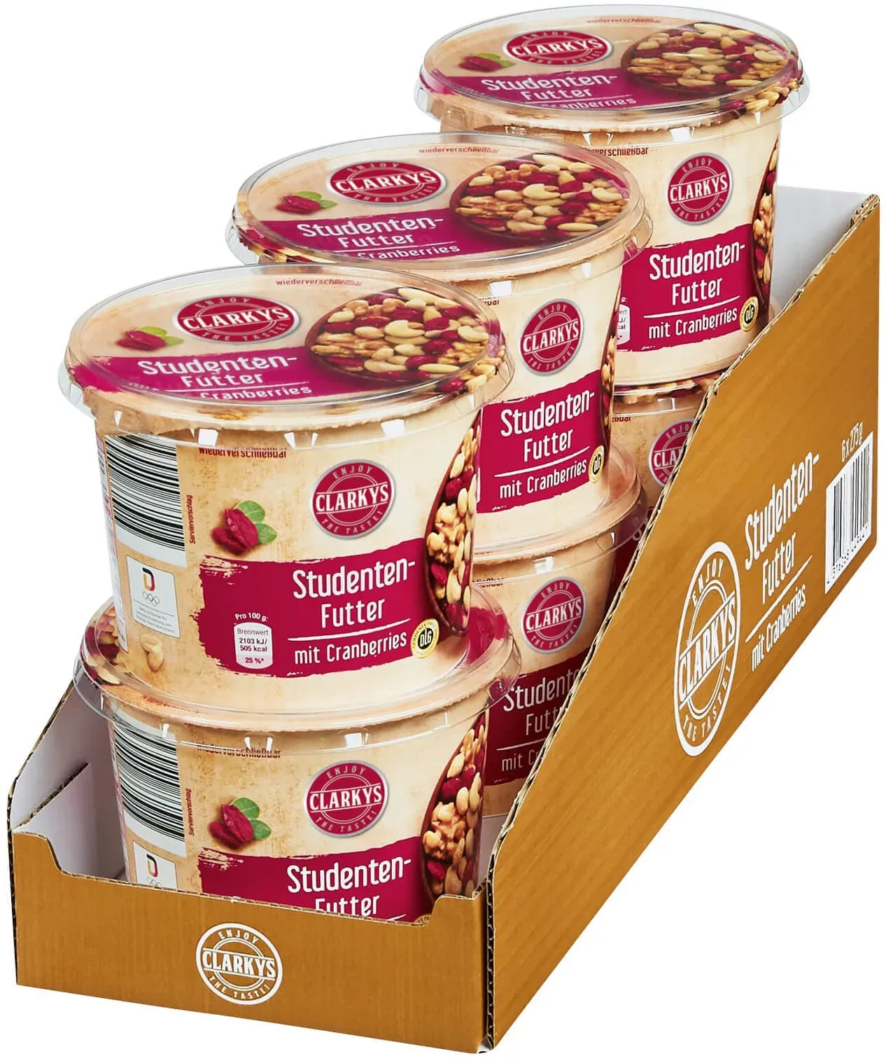 Clarkys Studentenfutter mit Cranberries 275 g, 6er Pack