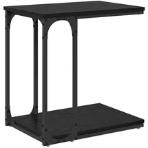 vidaXL Beistelltisch, mit Regal Schwarz Eichen-Optik 50 x 35 x 52 cm