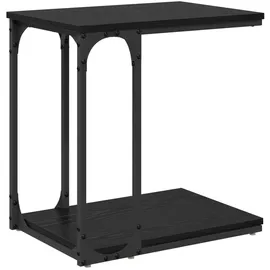 vidaXL Beistelltisch, mit Regal Schwarz Eichen-Optik 50 x 35 x 52 cm