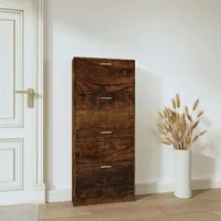 VidaXL Schuhschrank Räuchereiche 59x17x150 cm Holzwerkstoff