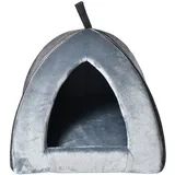 Dehner Tierbett Kuschelhöhle Cleo, inkl. Liegekissen, ca. 40 x 35 x 40 cm, grau, komfortable Katzenhöhle und Hundehöhle für Innen grau
