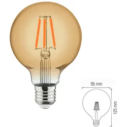Aigostar 20W E27 Filament Retro Vintage Nostalgie Leuchtmittel in verschiedene Modelle G95 - Ø 95mm