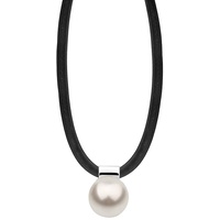 Nenalina Perlenkette Kautschuk Synthetische Perle 925 Silber Weiß ohne Stein