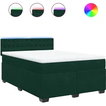 vidaXL Boxspringbett 140 x 200 cm Dunkelgrün
