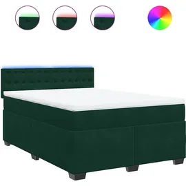 vidaXL Boxspringbett 140 x 200 cm Dunkelgrün
