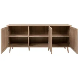 Finori Sideboard Holzwerkstoff Sonoma Eiche/Rafia Geflecht