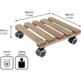 Wagner Pflanzenroller Palisander 28 x 28 cm