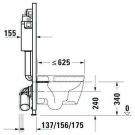 Duravit DuraSystem Vorwandelement Basic H: 114,8 cm für Wand-WC