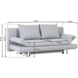 GUTMANN FACTORY Schlafsofa Rot B:194cm H:73cm T:91cm, 100% Polyester, Sofas