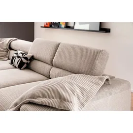 KAWOLA Sofa DELIA taupe Recamiere links