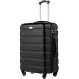 LuxusKollektion COOLIFE Premium Hartschalenkoffer Trolley Rollkoffer 4 Rollen TSA-Schloss Großer Koffer Mondnacht Schwarz - Schwarz