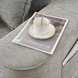 stilvora Klassisches Sofa 2-sitzer Loungesofa mit Seitentaschen und Kissen, Voll Gepolstert ohne Montage, Chenille Grau