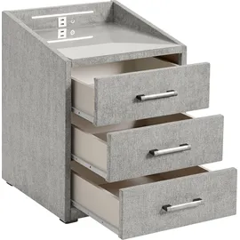 ed exciting design Nachtkonsole ED EXCITING DESIGN Moon Nachttisch Boxspringbett, uran schlamm), B:47cm H:61cm T:46cm, Sideboards, Nachtkonsole, mit USB-Anschluss und LED-Beleuchtung - 47 x 61 x 46 cm (B/H/T)