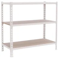 Proregal Schwerlastregal Baby Muli HxBxT 90 x 90 x 50 cm 3 Fachböden Fachlast 150 kg Weiß