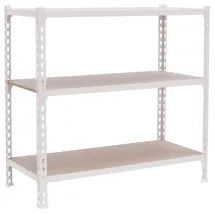 Proregal Schwerlastregal Baby Muli HxBxT 90 x 90 x 50 cm 3 Fachböden Fachlast 150 kg Weiß