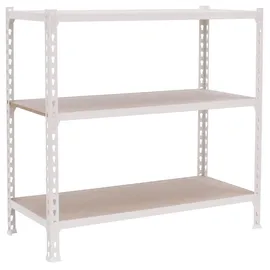 Proregal Schwerlastregal Baby Muli HxBxT 90 x 90 x 50 cm 3 Fachböden Fachlast 150 kg Weiß