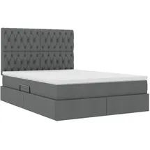 vidaXL Bett 140 x 200 cm Dunkelgrau