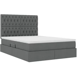 vidaXL Bett 140 x 200 cm Dunkelgrau