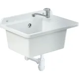 Kadax GOSPO Ausgussbecken "Tornio",Spülbecken mit Mischbatterie, Waschbecken 50cm, Weiß