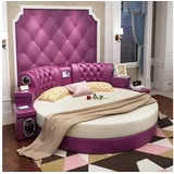 JVmoebel Rundbett Rundes Kingsize Bett Rund Betten Multifunktion Hotel Polster, Made in Europa lila