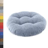 Lsjoaw Sitzkissen Rund 35cm 1 Stück Bodenkissen Rund Sitzpolster Stuhlauflage Sitzpolster Stuhlkissen Polster Auflage für Wohnzimmer Büro Konferenzraum Leinenimitat (Himmelblau)