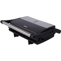 Jocca - Panini Grill 2 Scheiben/Öffnung 180° / Antihaft/Leistung 1000 W/Sandwiches, Snacks, Fleisch/Griff mit kaltem Touch/Einschalt-Lichter, Schwarz