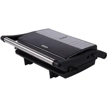 Jocca - Panini Grill 2 Scheiben/Öffnung 180° / Antihaft/Leistung 1000 W/Sandwiches, Snacks, Fleisch/Griff mit kaltem Touch/Einschalt-Lichter, Schwarz