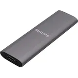 Philips Externe Portable SSD Externo 500GB USB-C, Grau Aluminio