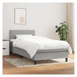 vidaXL Boxspringbett 90 x 200 cm Hellgrau