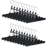 Relaxdays 60 x Hosenbügel Metall Schwarz,Silber