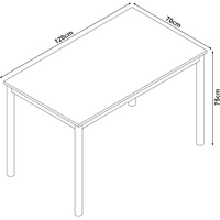 [en.casa] Esstisch Lindesberg für 4 Personen 120x70 cm Grau