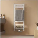 EMKE - Badheizkörper Handtuchtrockner Handtuchwärmer 40x100cm, 382 Watt Weiß Bad-Heizkörper Mittelanschluss
