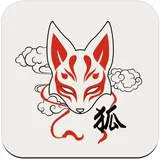 Untersetzer aus Kork – Kitsune Fuchs Japan Asien Manga – 1 Stück (95 x 95 mm)