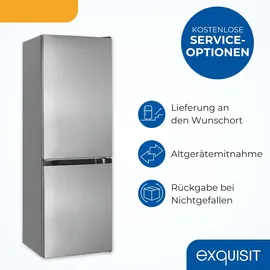 Exquisit KGC5231-60-E-050C Kühl-Gefrierkombination (157 l, 1440 mm hoch, Inoxlook)
