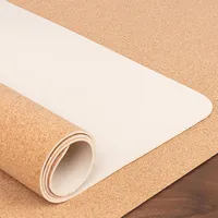 Schreibtischunterlage aus Kork-Leder von XIEMINLE, Schreibtischmatte, 90 x 45 cm, Beige