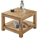 FineBuy Couchtisch Massiv-Holz 60 x 60cm Wohnzimmer-Tisch Landhaus Beistelltisch