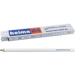 heima24-Handwerker-Set: Qualitäts-Holzgliedermaßstab 2 m & Handwerker-Bleistift mit Allesschreibermine