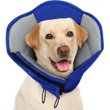AOFITEE Halskrause Hund Große, Weich Hundekragen Leckschutz für Hunde Nach Op, Verstellbarer Anti Leckschutz Hund Halskrause, Genesungshalsband nach Operationen Vorbeugung von Biss (Blau,XL)