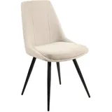 Livetastic Stuhl Cord, Beige, Holz, Metall, Textil, Pappel, Sperrholz, konisch, 49x88x59 cm, Esszimmer, Stühle, Esszimmerstühle, Vierfußstühle