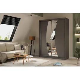altdecor Schiebetürenschrank VOXI 160 x 216 x 61 cm Grau
