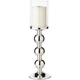 Edzard Kerzenleuchter Windlicht Bamboo Glas Silber