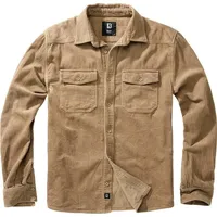 Brandit Textil Brandit Corduroy Classic Shirt Long Sleeve in Braun, Größe XXL