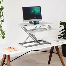 Svita BUSAN Schreibtischaufsatz Höhenverstellbar Monitorerhöhung Steh-Arbeitsplatz Schreibtischerhöhung Weiß