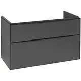 Villeroy & Boch Subway 3.0 Waschtischunterschrank C570L1VR 97,3x57,6x47,8cm, mit LED/Griff Volcano black, graphite