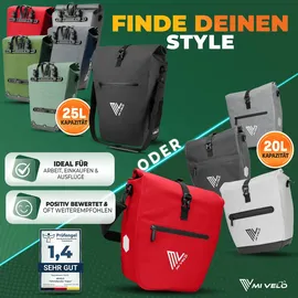 MIVELO 2in1 Fahrradtasche Capax grau