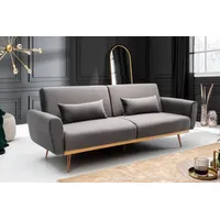 riess-ambiente Schlafsofa BELLEZZA 210cm grau / roségold, 1 Teile, Wohnzimmer · Samt · Metall · 3-Sitzer · Couch inkl. Kissen · Retro grau